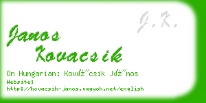 janos kovacsik business card